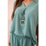 Kesi Włoski Set with necklace blouse + pants dark mint | shoptok.hr