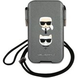 ORIGINAL KARL LAGERFELD TORBICA SAFFIANO IKONIK KARL&CHOUPETTE HEAD KLHCP12MOPHKCG 6,1 INČA SIVA | Eponuda.ba