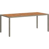  Vrtni stol od poliratana i bagremovog drva 190x90x75 cm sivi | shoptok.hr