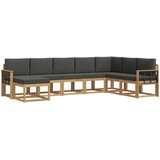  Set vanjskih sofa 8 kom. Bijela i antracit Smeđa 306 x 187,5 x 73 cm | Shoptok.si
