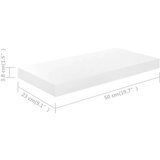  Plutajuće zidne police 4 kom sjajne bijele 50 x 23 x 3 8 cm MDF | shoptok.hr