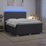  LED okvir za krevet s madracem Tamnosiva 140 x 200 cm Tkanina | shoptok.hr