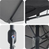 vidaXL Vrtni dežnik Antracit 385 x 209 x 244 cm blago | Shoptok.si