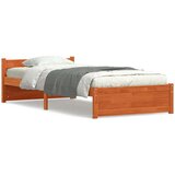  Konstrukcija postelje Voščeno rjava 75 x 190 cm Trdna borovina | Shoptok.si
