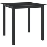 vidaXL Vrtni stol crni 80 x 80 x 74 cm od aluminija i stakla Cijene