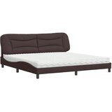  Krevet s madracem Hvar tamnosmeđi 200x200 cm od tkanine | shoptok.hr