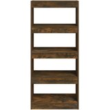 vidaXL knjižna omara/pregrada dim. hrast 60x30x135 cm konstruiran les | Shoptok.si