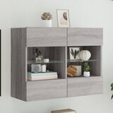  The Living Store Stenska TV omarica z LED lučkami siva sonoma 78,5x30x60,5 cm - TV Stenska Omarica, (21555349) Cene