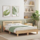 Maison Chic Posteljni okvir - Dvoposteljna postelja - Zakonska postelja z vzglavjem sonoma hrast 140x190 cm inž. les-J16399, (21760892) | Shoptok.si