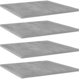 Police za knjige 4 kom siva boja betona 40 x 40 x 1,5 cm drvene | shoptok.hr