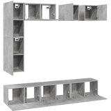  8-dijelni set TV ormarića siva boja betona konstruirano drvo | shoptok.hr