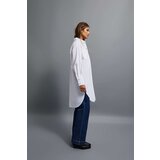 Marisse Oversized Shirt With Gold Buttons, White | ePonuda.com