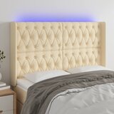  LED uzglavlje krem 163 x 16 x 118/128 cm od tkanine | Eponuda.com