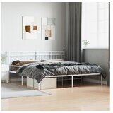 vidaXL Kovinski posteljni okvir z vzglavjem bel 180x200 cm | Shoptok.si