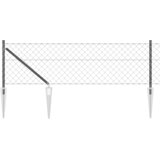 vidaXL Verižna Ograja s 13 Špicastimi Nosilci 0.4x25 m Galvanizirana Kovina | Shoptok.si