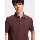 Reserved Regular fit polo-majica - tamnosmeđe | shoptok.hr