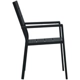  Vrtne stolice 4 kom crne HDPE s izgledom drva | shoptok.hr