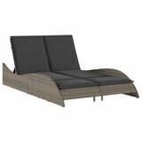 Maison Chic Ležalnik - Sončna ležalnik z blazino siv 114x205x73 cm poli ratan, (22042701) Cene