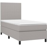  Krevet s oprugama i madracem svjetlosivi 100x200 cm od tkanine | shoptok.hr