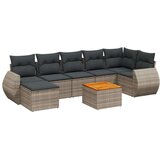 vidaXL 8-dijelni set vrtnih sofa od poliratana s jastucima sivi | shoptok.hr