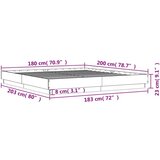  Posteljni okvir betonsko siv 180x200 cm inženirski les | Shoptok.si