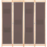 Sobna pregrada s 4 panela od tkanine 160 x 170 x 4 cm smeđa | shoptok.hr