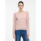 Orsay Light pink women's sweater with floral application - Women's | shoptok.hr
