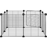  Kavez za ljubimce s 8 panela i vratima crni 35 x 35 cm čelični | shoptok.hr