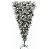  Obrnuto umjetno božićno drvce s granama 150 cm 150 LED lampica - 150 cm s LED-ima i crnim lopticama | shoptok.hr