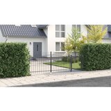 vidaXL Vratca za vrt s konico sulice Siva 150x400 cm Jeklo | Shoptok.si