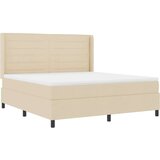  Box Spring postelja z vzmetnico in LED osvetlitvijo Krem 180x200 cm Tkanina, (22049470) | Shoptok.si