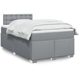 vidaXL Box spring postelja z vzmetnico svetlo siva 120x200 cm blago Cene