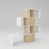 MID.YOU PREDELNA STENA 132/132/31 cm bela, hrast artisan | Shoptok.si