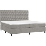  Box spring postelja z vzmetnico svetlo siva 200x200 cm žamet, (20761172) | Shoptok.si