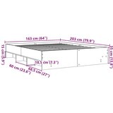  Okvir za krevet crni 160x200 cm konstruirano drvo | shoptok.hr