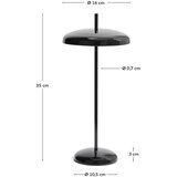 Kave Home Črna LED zatemnitvena namizna svetilka s kovinskim senčilom (višina 35 cm) Porte – | Shoptok.si