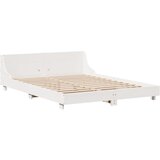 vidaXL Posteljni okvir z vzglavjem bel 135x190 cm trdna borovina, (21260905) Cene