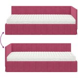 vidaXL Kotna postelja z vzmetnico vinsko rdeča 100 x 200 cm Žamet | Shoptok.si