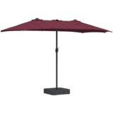  Vrtni dežnik Bordeaux rdeča 385 x 209 x 244 cm Poliester, (5000160791) | Shoptok.si