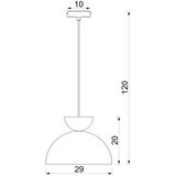  Luster na sajli NEVIS 1xE27/15W/230V, prečnik 29 cm, krem | Eponuda.com
