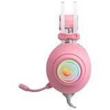 Rampage Slušalice sa mikrofonom gaming RAMPAGE RM-K1 PULSAR pink, USB, 7.1 Surround+Vibration, RGB, dugi fleksibilni mikrofon u