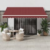 vidaXL ročno zložljiva tenda bordo 400x300 cm | Shoptok.si