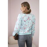 Kesi Women's floral sweatshirt with a zipper light mint | Shoptok.si