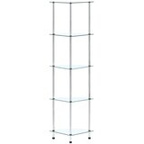 Police s 5 razina prozirne 30 x 30 x 130 cm od kaljenog stakla | shoptok.hr