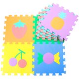 Lean Toys Mekana podloga za slagalice, edukativna, od EVA pjene, voća, slatkiša, šarena, 16 komada. | shoptok.hr