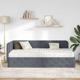  Kutni okvir kreveta Tamno siva 90 x 190 cm Baršun | shoptok.hr