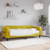 vidaXL Dnevna postelja z vzmetnico rumena 90x200 cm žamet Cene