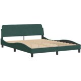  Posteljni okvir z vzglavjem temno zelen 160x200 cm žamet, (21081457) | Shoptok.si