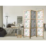 Japanski paravan - Peonies - Pink and White Flowers and Green Leaves on a White Background | shoptok.hr