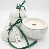 NOBAMO Svijeća Christmas Bauble Elegance - Bijela / Srebrna / Zimska Čarolija Cijene